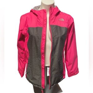 The North Face grey & pink girls windbreaker size L (14/16)